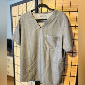 Figs Gray Scrub Top Size L